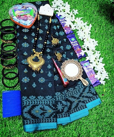 half silk jamdani combo gift package