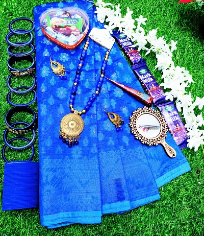 half silk jamdani combo gift package