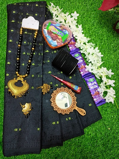 half silk jamdani combo gift package