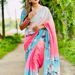 Halfsilk digital print saree